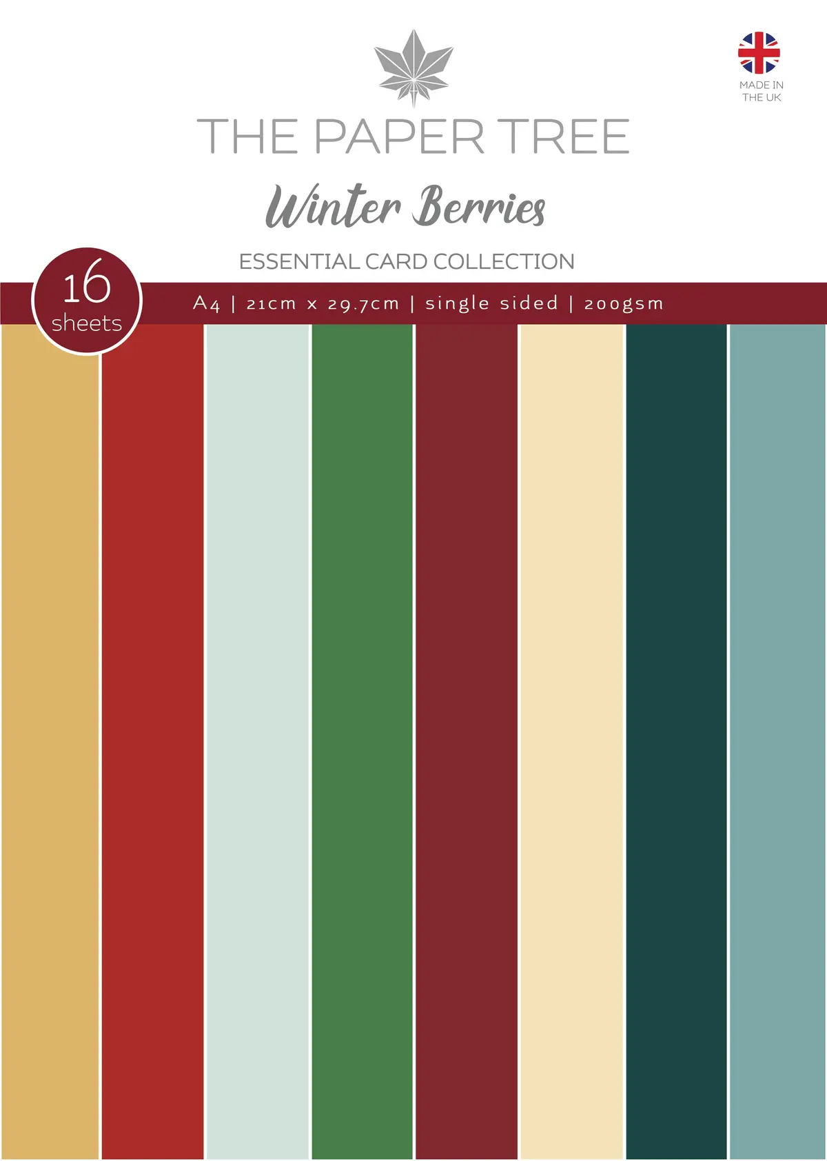 The Paper Tree Winter Berries A4 Essential Colour Card 1