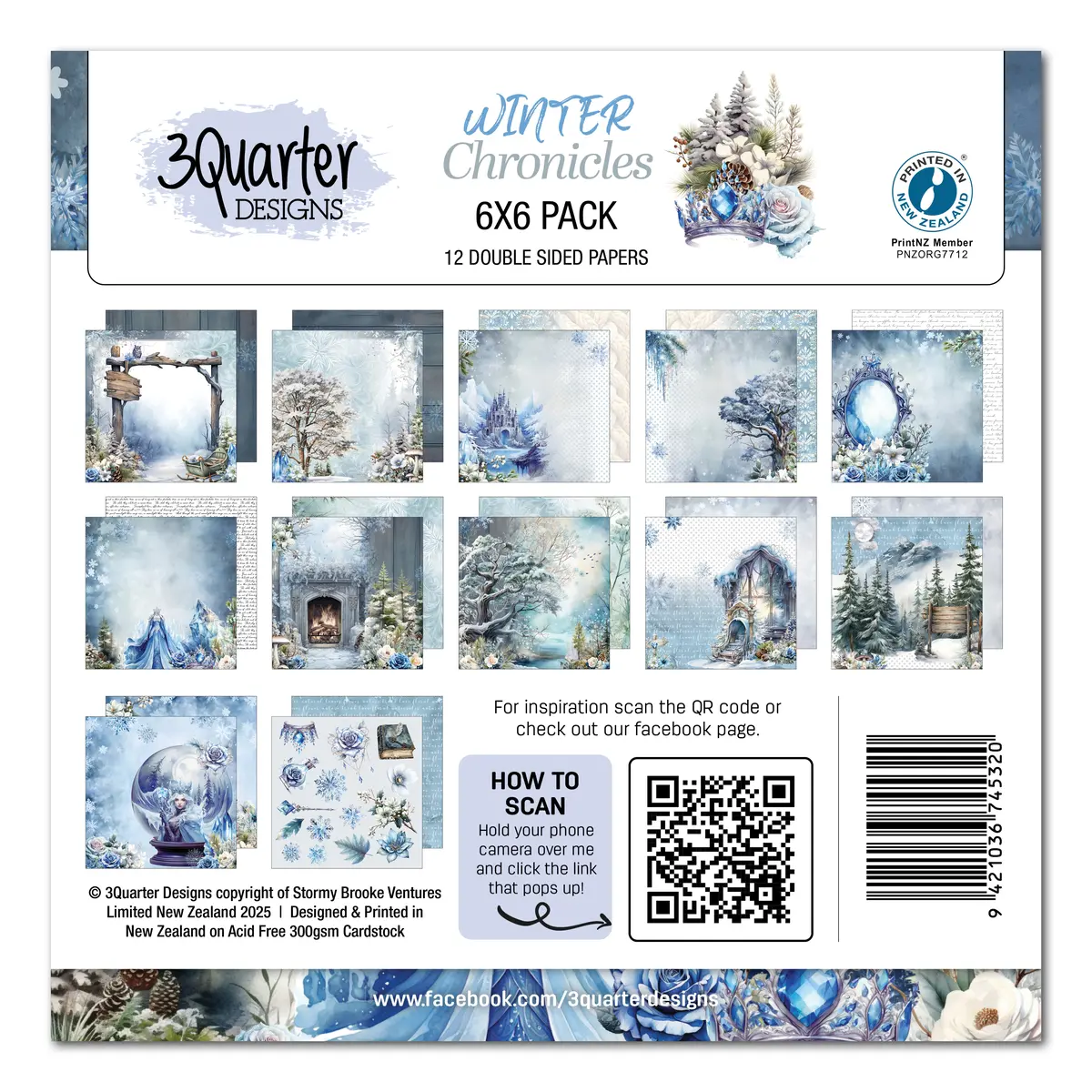 3Quarter Designs Winter Chronicles 6X6 Paper Pack 1