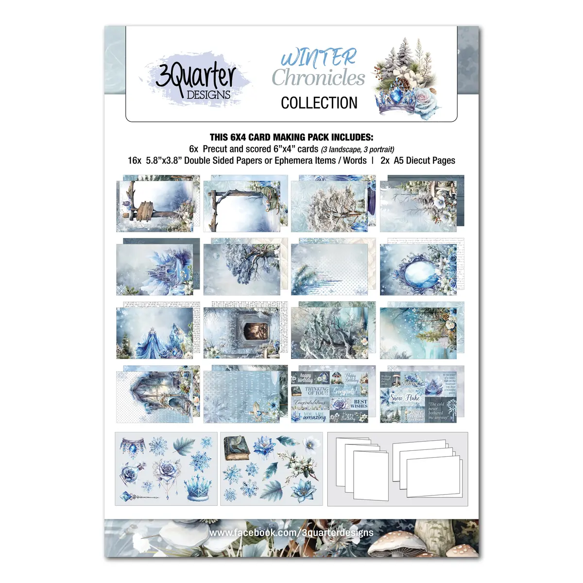 3Quarter Designs Winter Chronicles 6X4 Card Pack 1