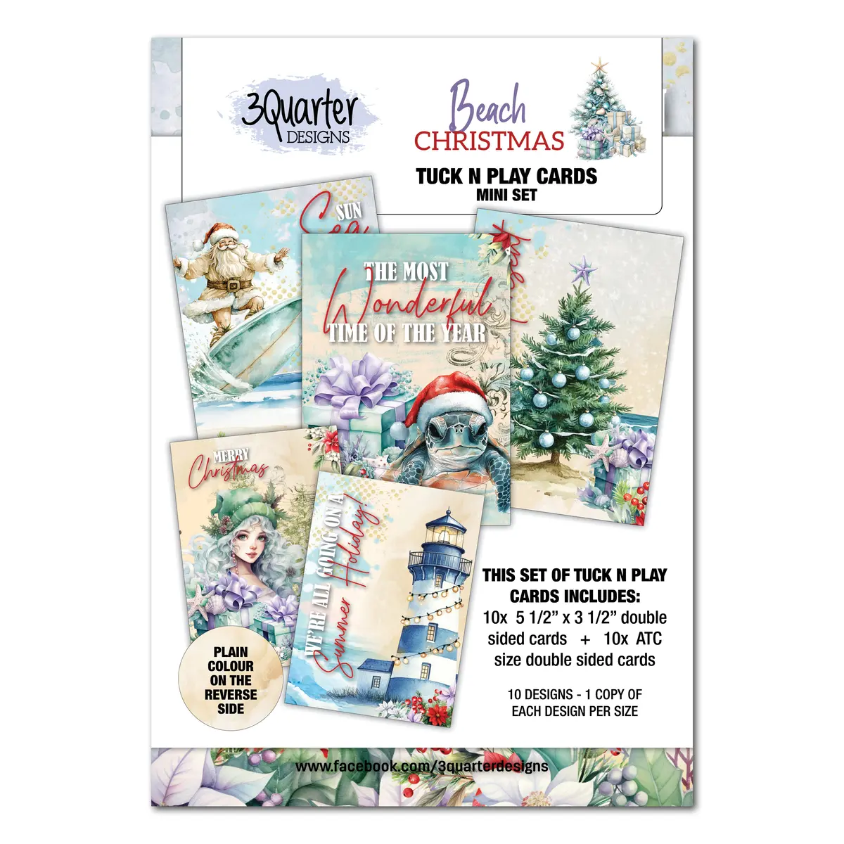3Quarter Designs Beach Christmas - Mini Tuck N Play Cards 1