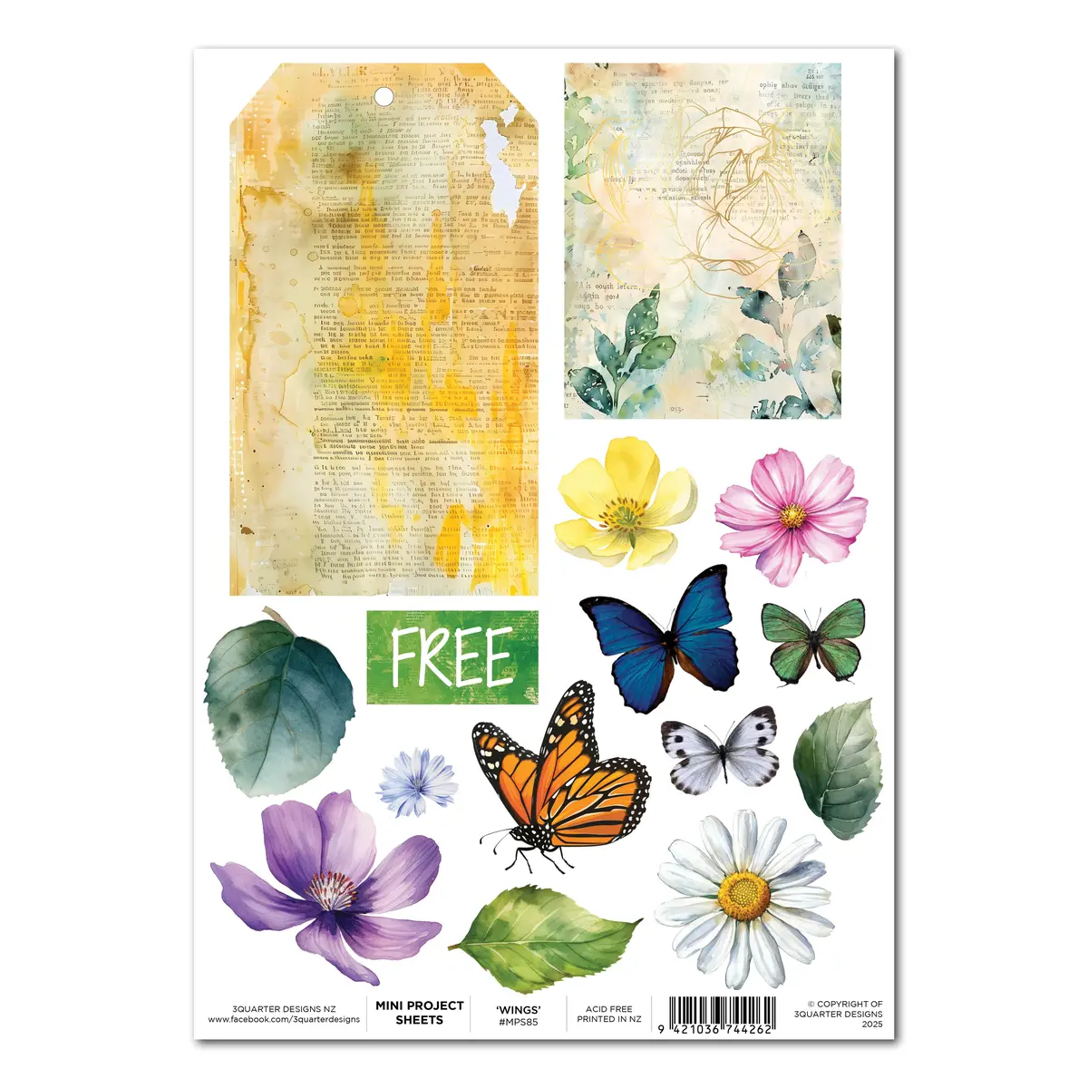 3Quarter Designs Fluttering Wings - Mini Project Sheet 1