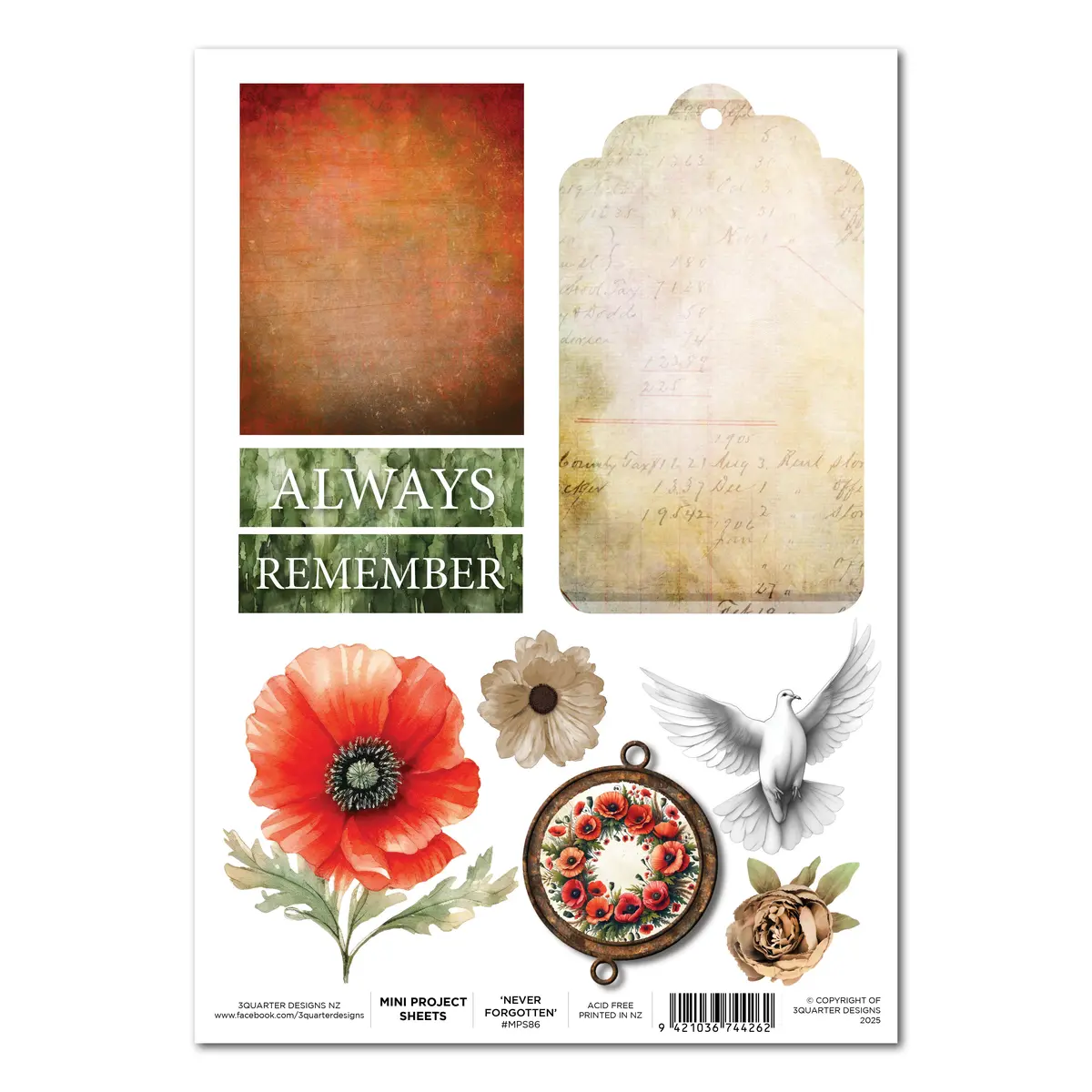 3Quarter Designs Never Forgotten - Mini Project Sheet 1