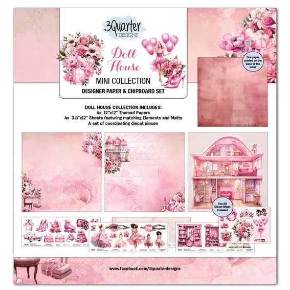 3Quarter Designs Doll House 12X12 Scrapbook Mini Collection 1