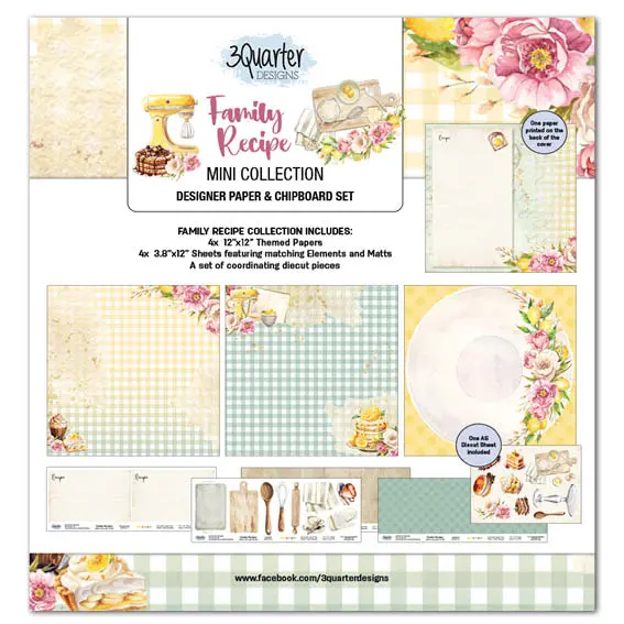 3Quarter Designs Family Recipe 12X12 Scrapbook Mini Collection 1