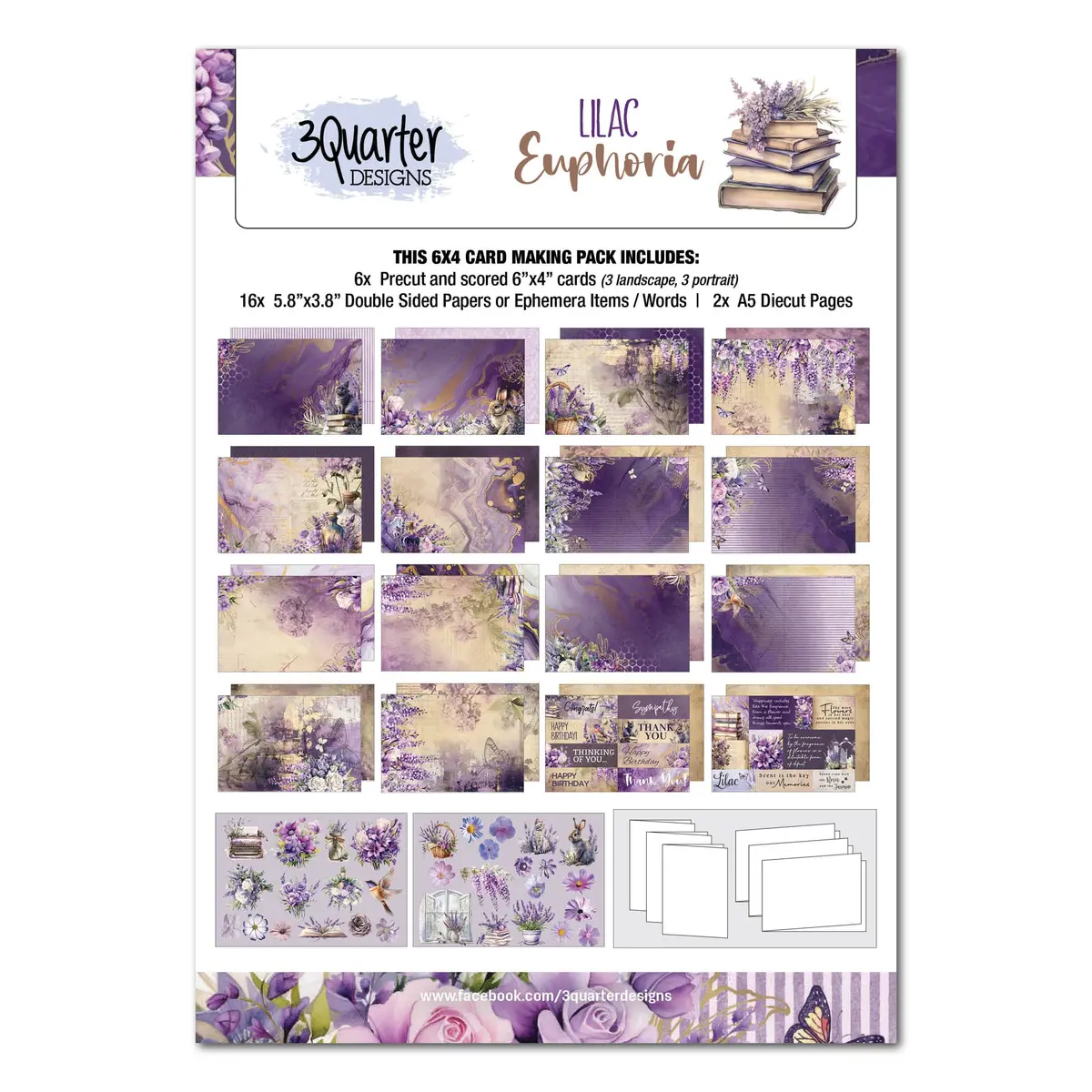 3Quarter Designs Lilac Euphoria 6X4 Card Pack 1