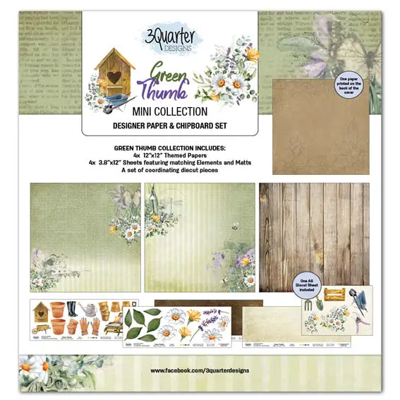 3Quarter Designs Green Thumb 12X12 Scrapbook Mini Collection 1