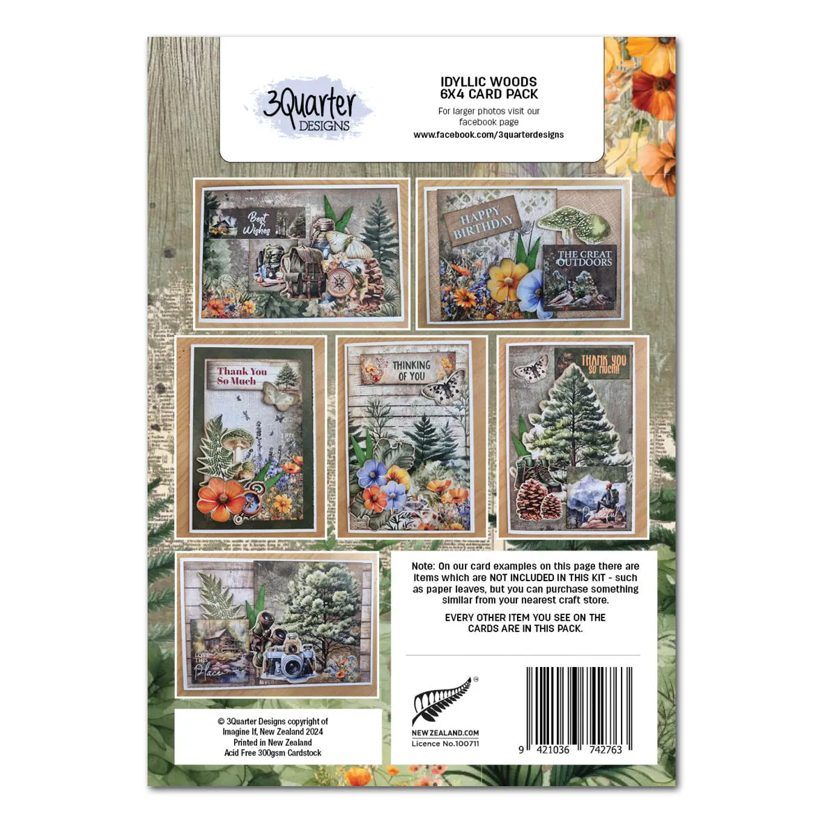 3Quarter Designs Idyllic Woods 6X4 Card Pack 2