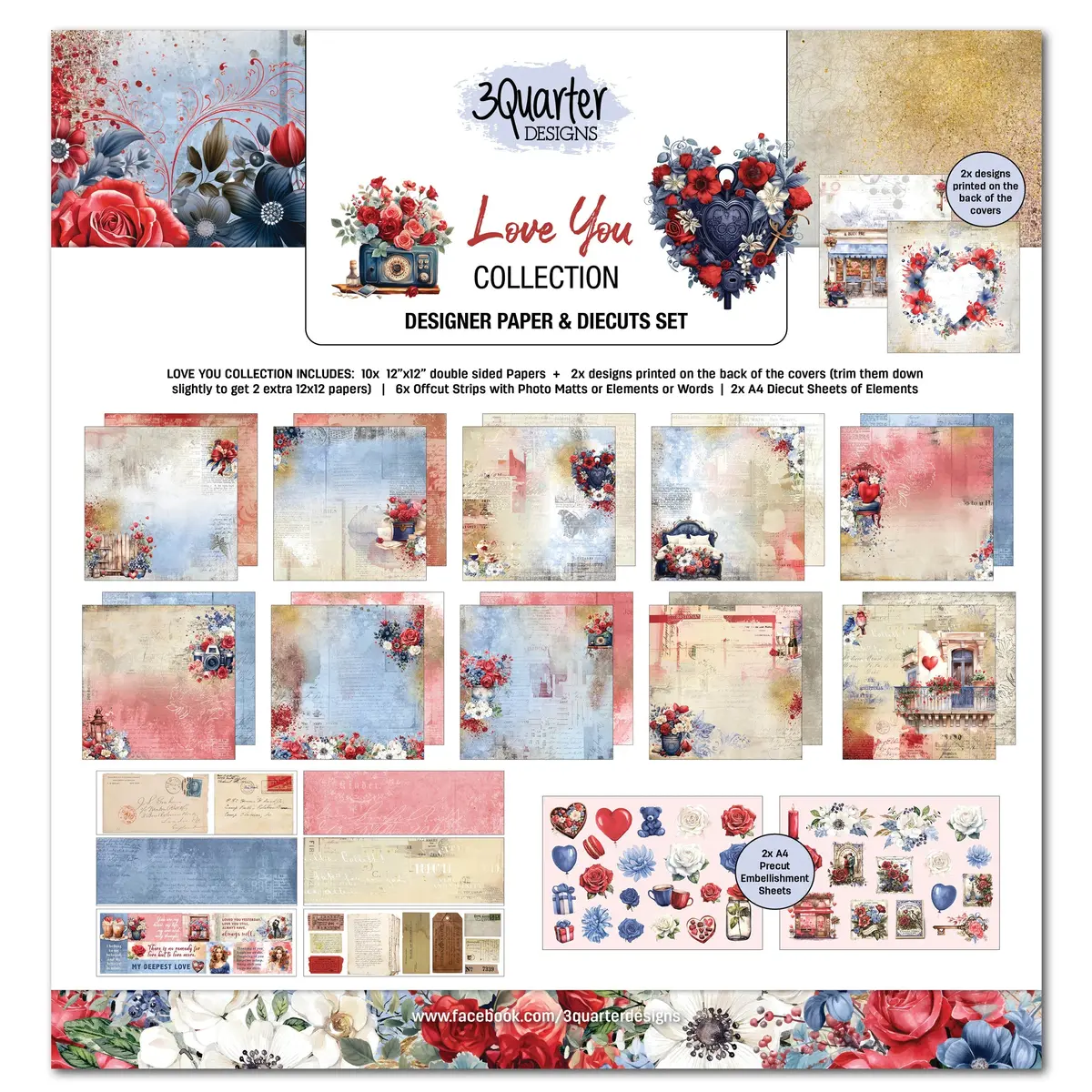 3Quarter Designs Love You 12X12 Scrapbook Collection 1