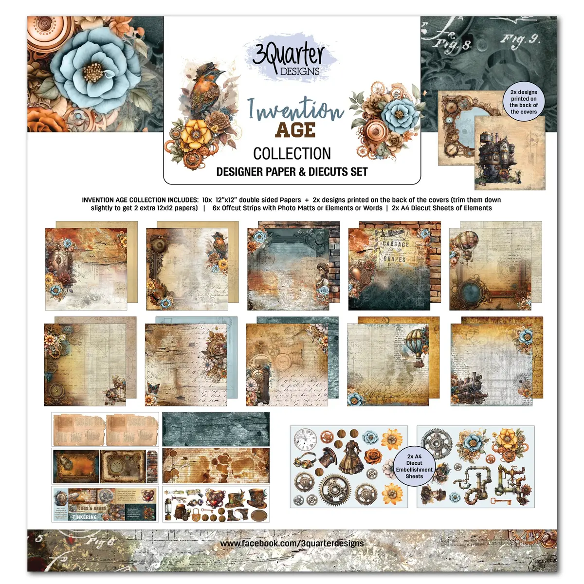 3Quarter Designs Invention Age 12X12 Scrapbook Collection 1