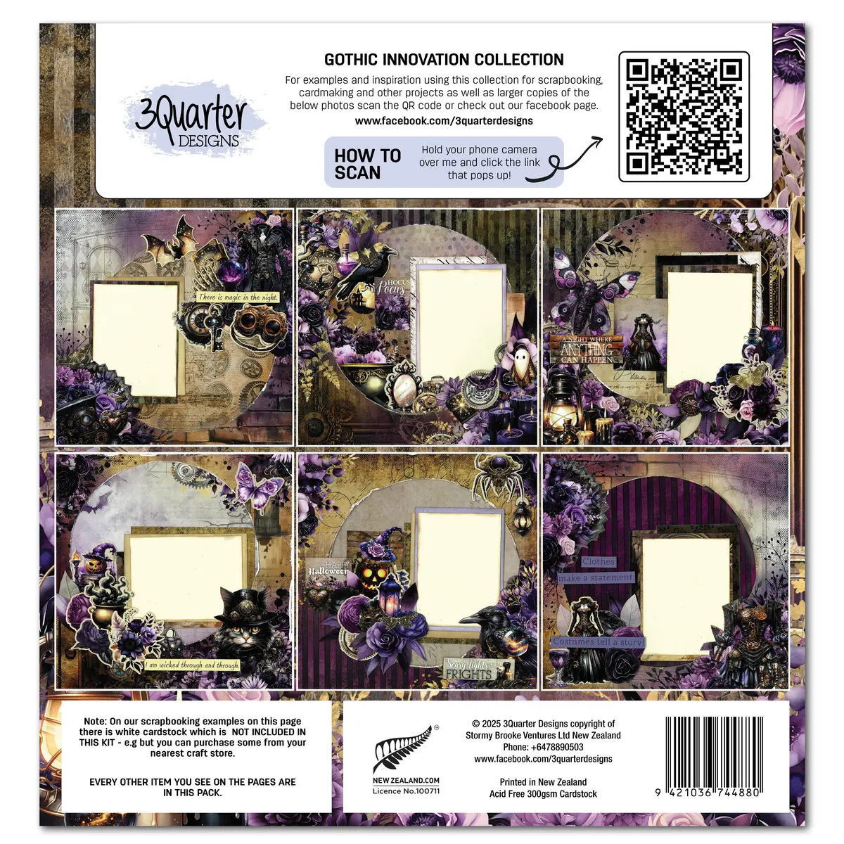 3Quarter Designs Gothic Innovation 12X12 Design Paper & Diecuts Set 2