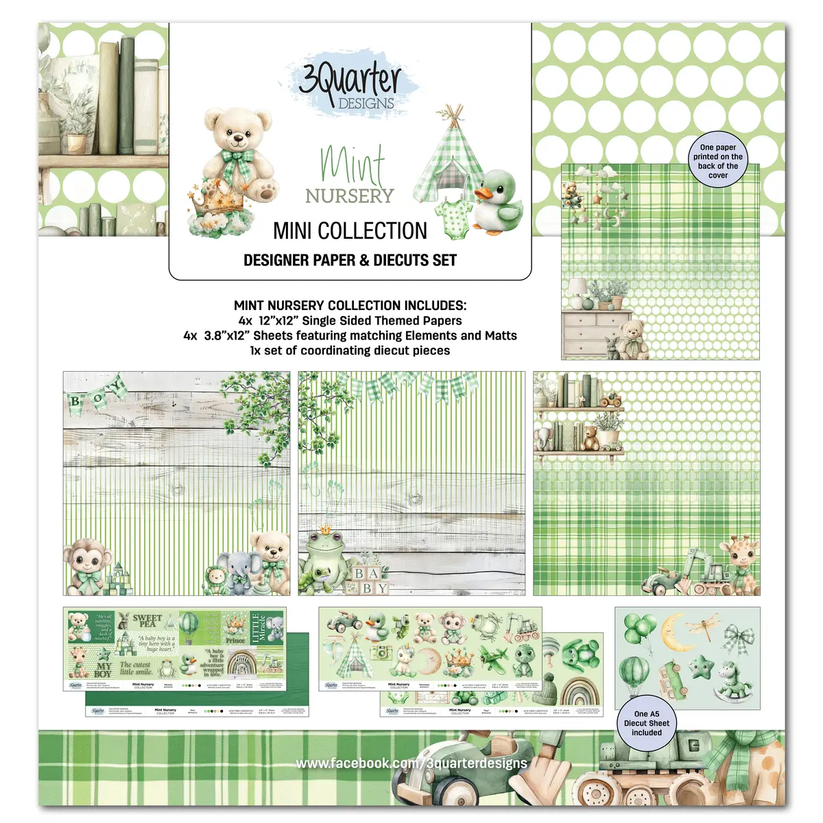 3Quarter Designs Mint Nursery Mini 12X12 Collection 1