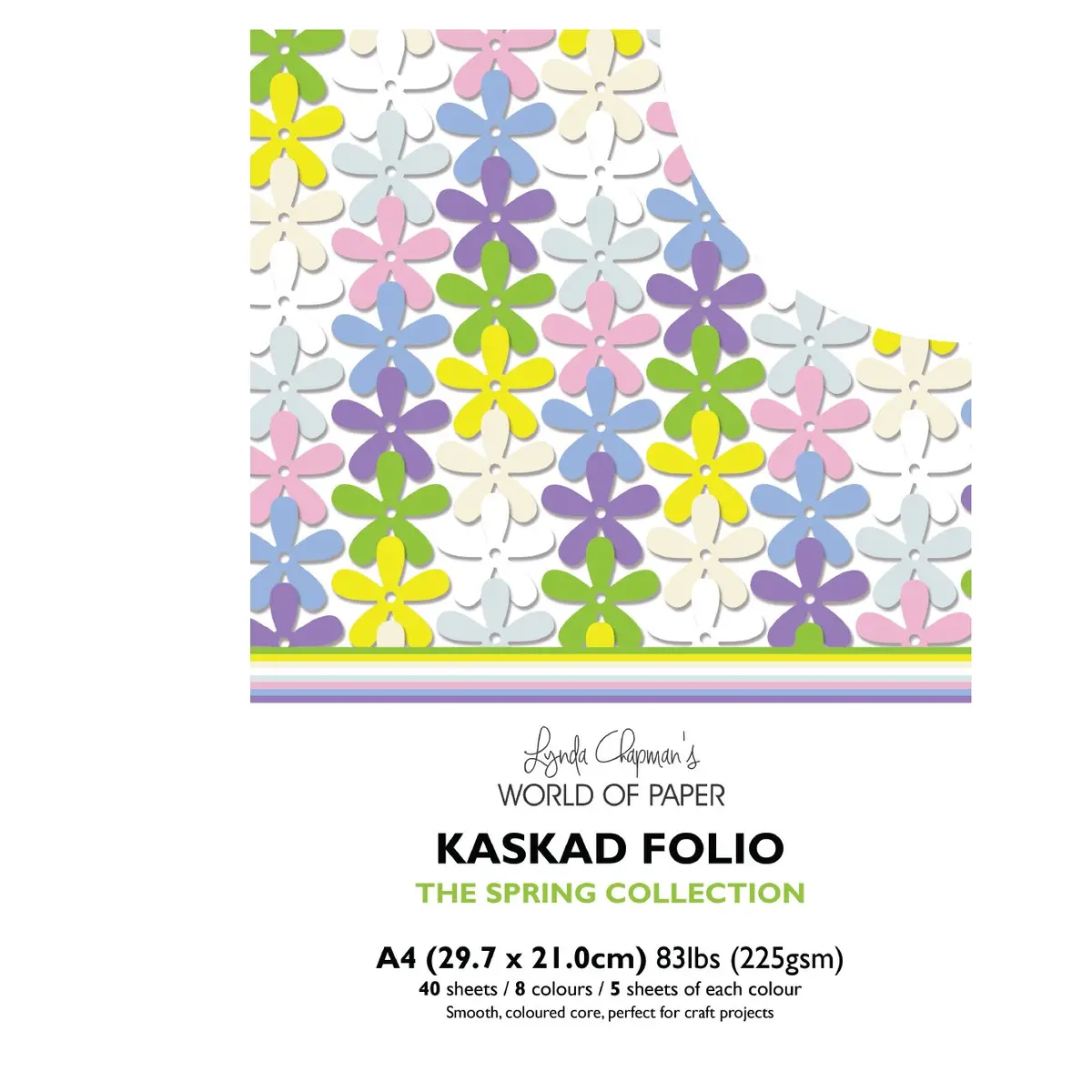 Kaskad Folio Spring Collection A4 225Gsm Coloured Core Cardstock 40 Sheets 1