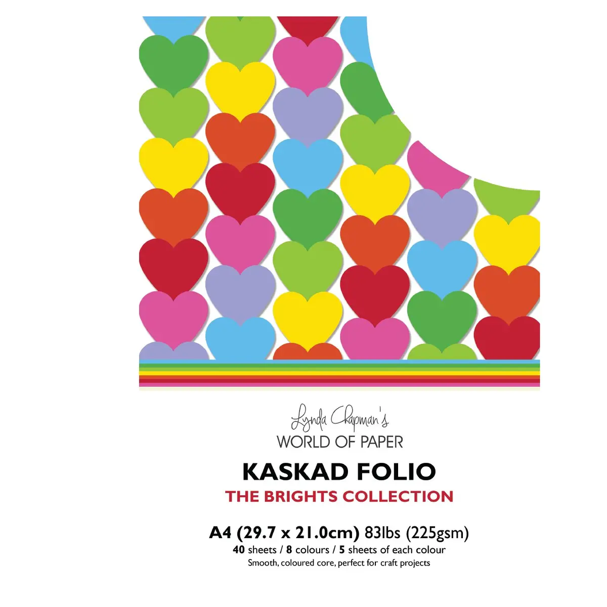 Kaskad Folio Brights Collection A4 225Gsm Coloured Core Cardstock 40 Sheets 1