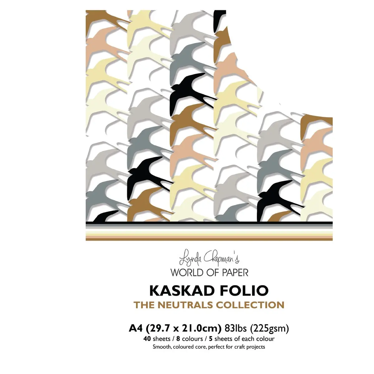 Kaskad Folio Neutrals Collection A4 225Gsm Coloured Core Cardstock 40 Sheets 1