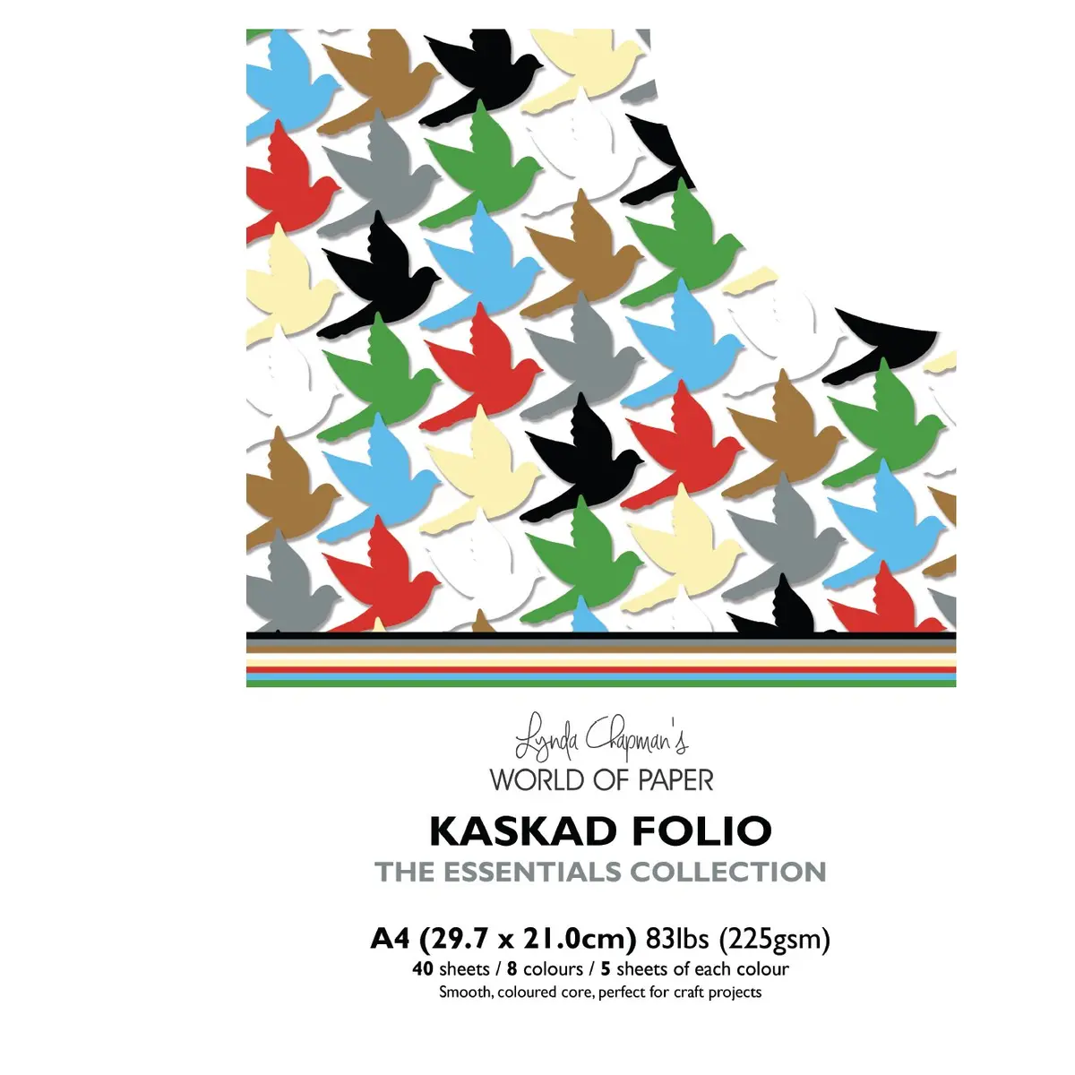 Kaskad Folio Essentials Collection A4 225Gsm Coloured Core Cardstock 40 Sheets 1