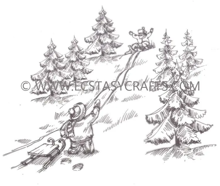 Clear Stamp - Winter Time - Sled Fun 1