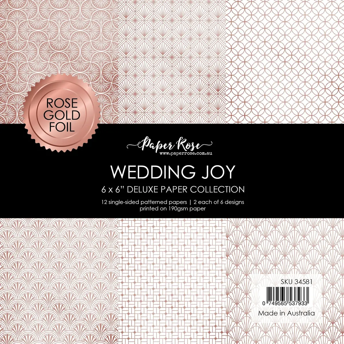Wedding Joy Foil Rose Gold 6X6 Paper Collection 34581 1