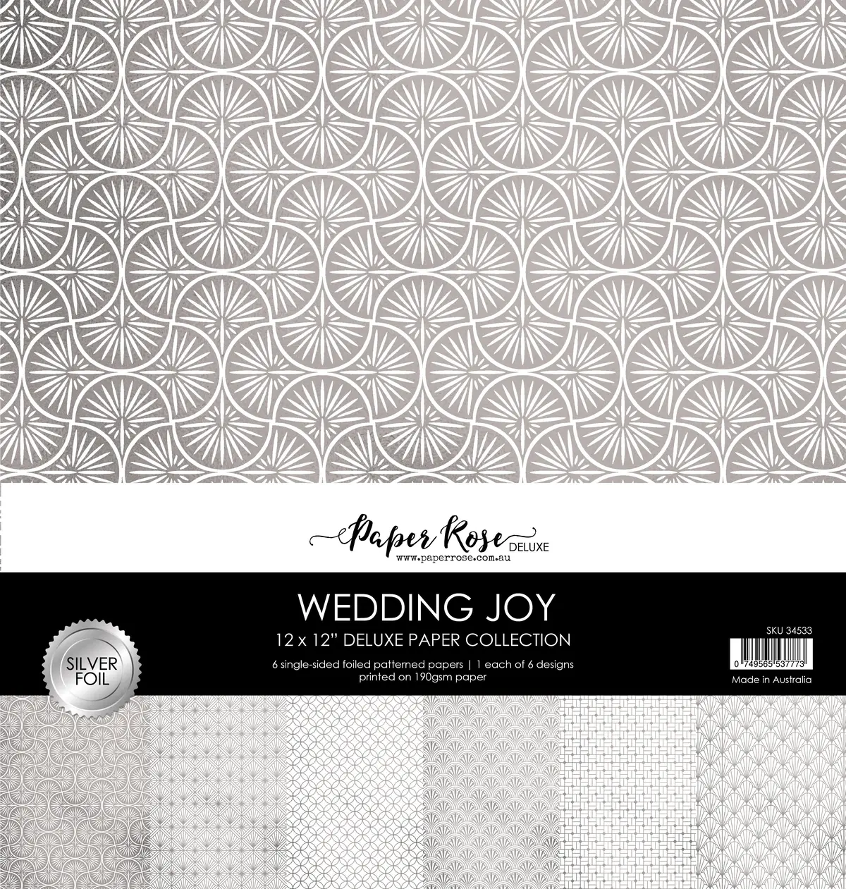Wedding Joy Foil Silver 12X12 Paper Collection 34533 1