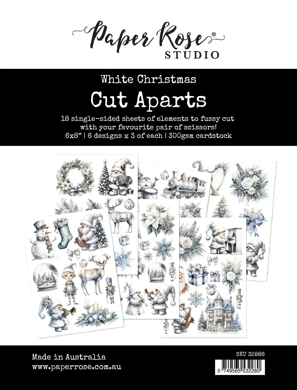 White Christmas Cut Aparts Paper Pack 32886 1