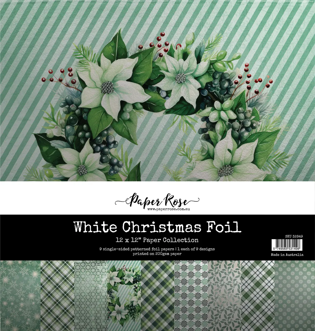 White Christmas Foil 12 X 12 Paper Collection 32349 1