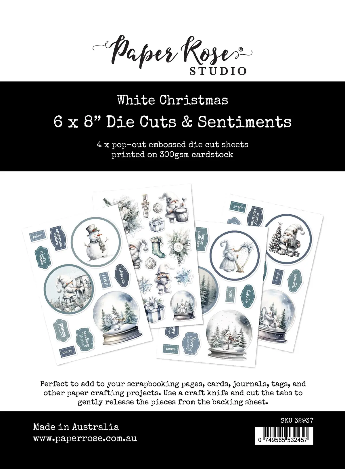 White Christmas 6X8" Die Cuts & Sentiments 32937 1
