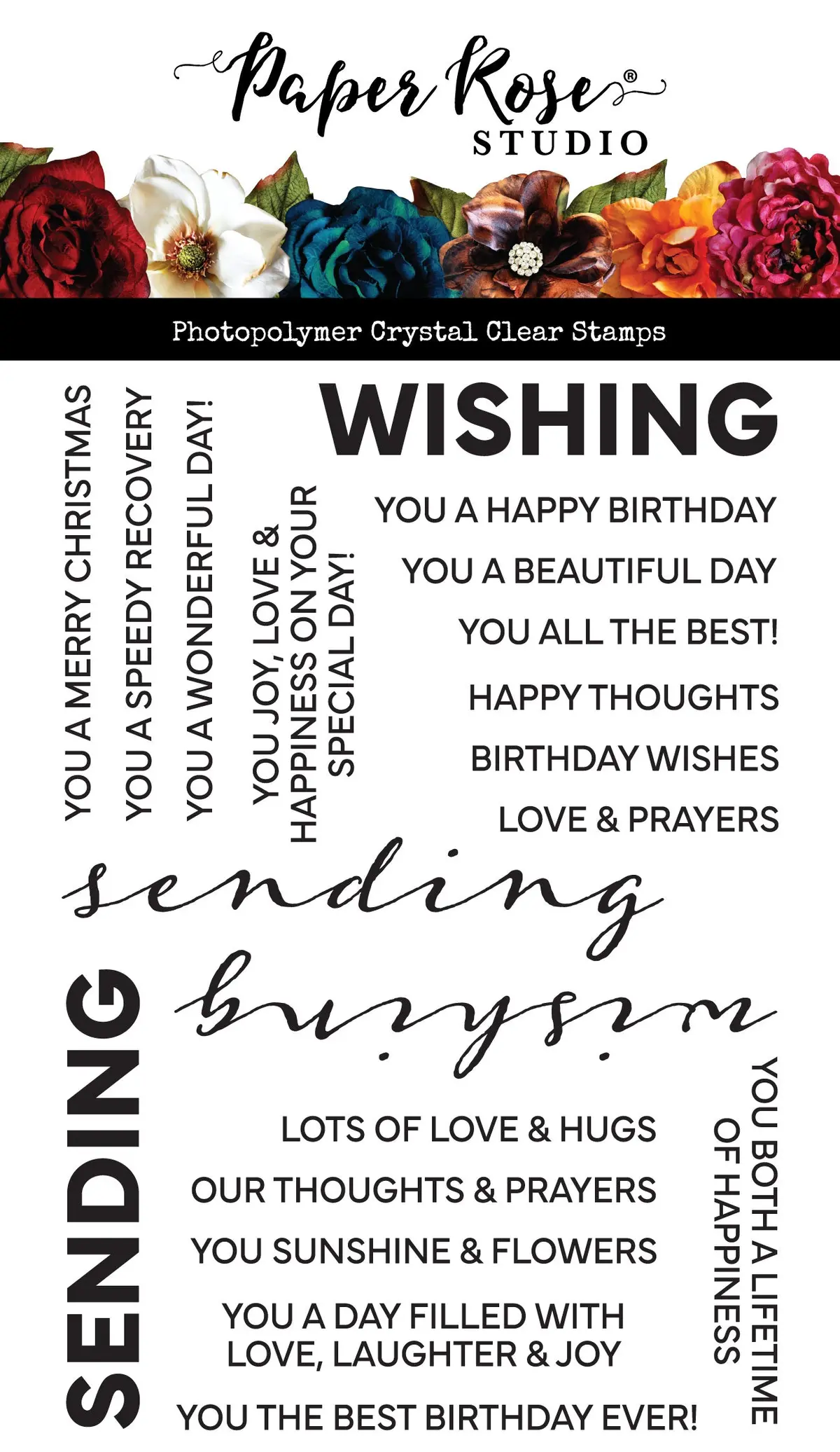 Wishing & Sending Sentiments Clear Stamps 34395 1
