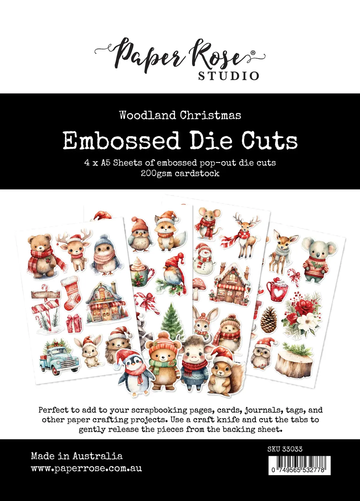 Woodland Christmas Embossed Die Cuts 33033 1