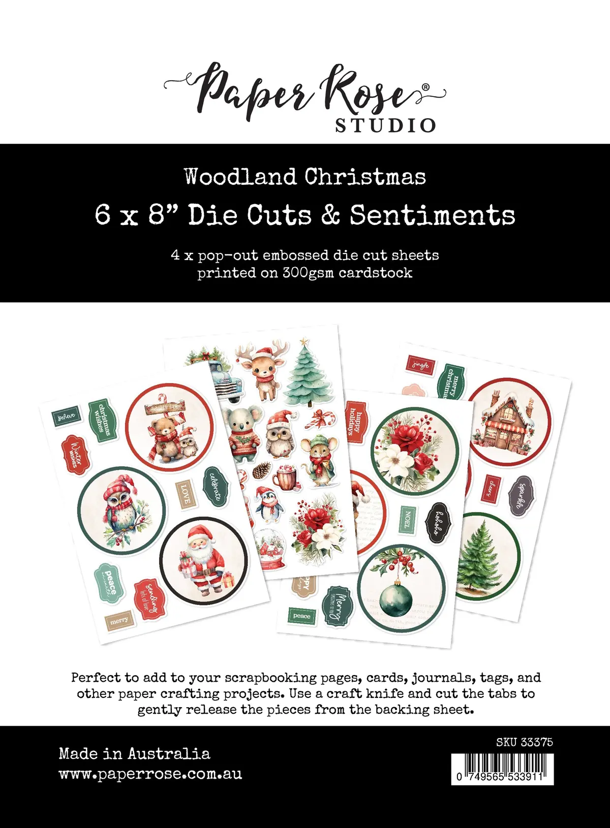 Woodland Christmas 6X8" Die Cuts & Sentiments 33375 1