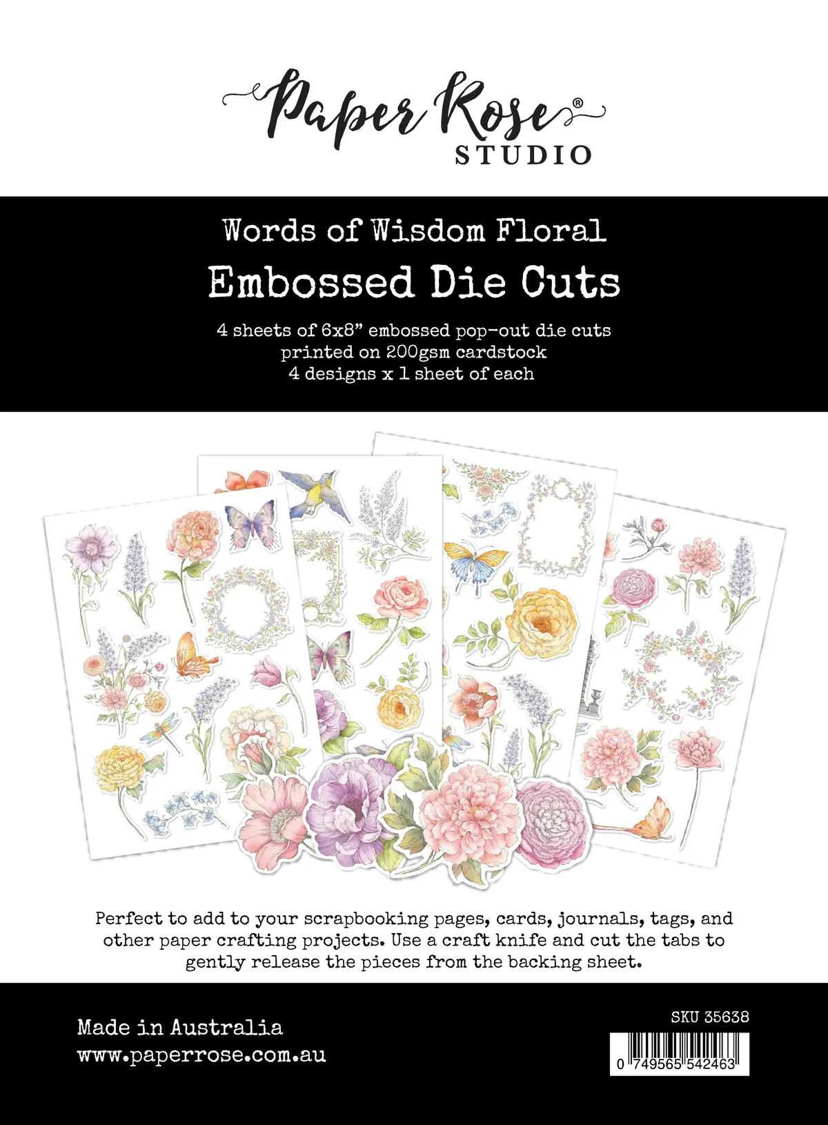 Words Of Wisdom Floral Embossed Die Cuts 35638 1