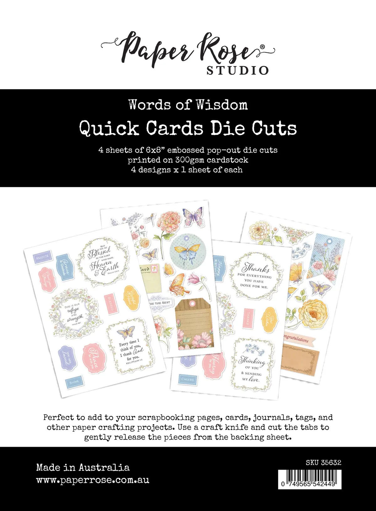 Words Of Wisdom 6X8" Quick Cards Die Cuts 35632 1