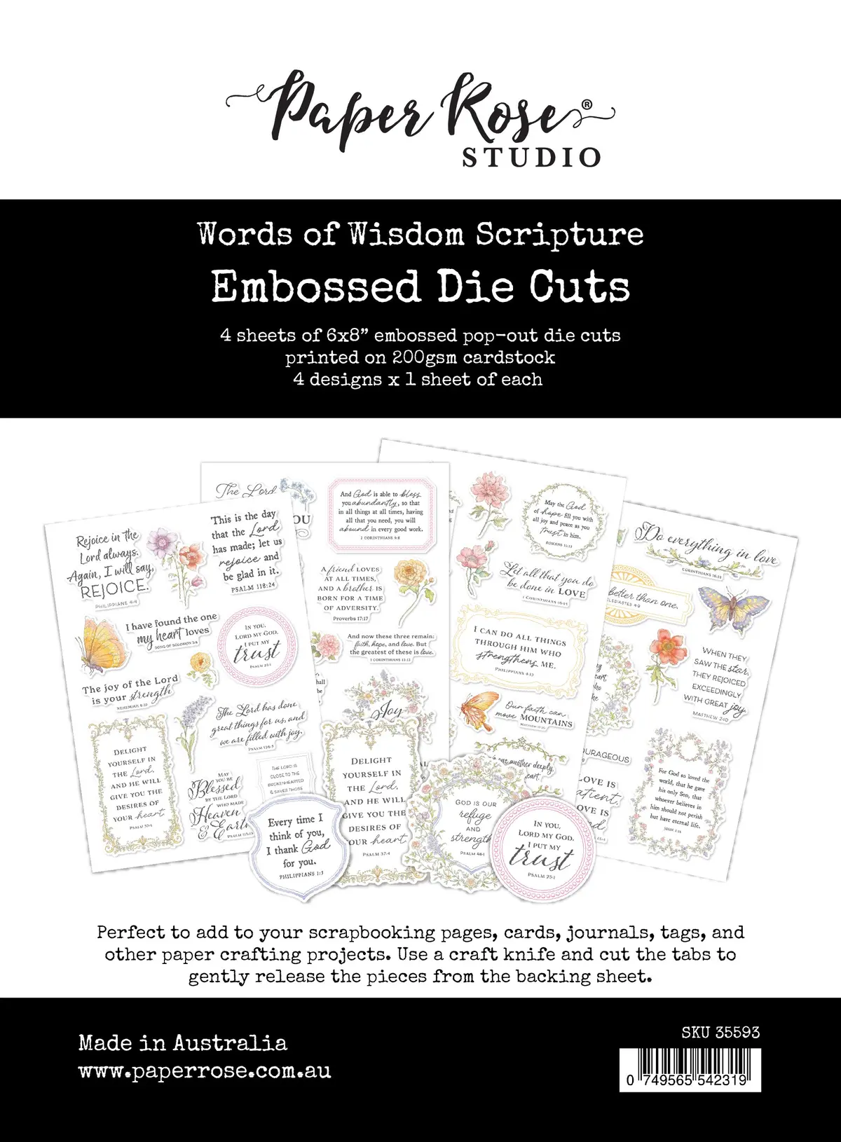 Words Of Wisdom Scripture Embossed Die Cuts 35593 1