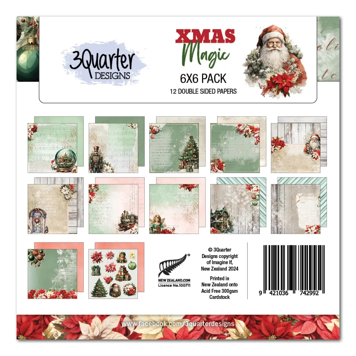 3Quarter Designs Xmas Magic 6X6 Paper Pack 1