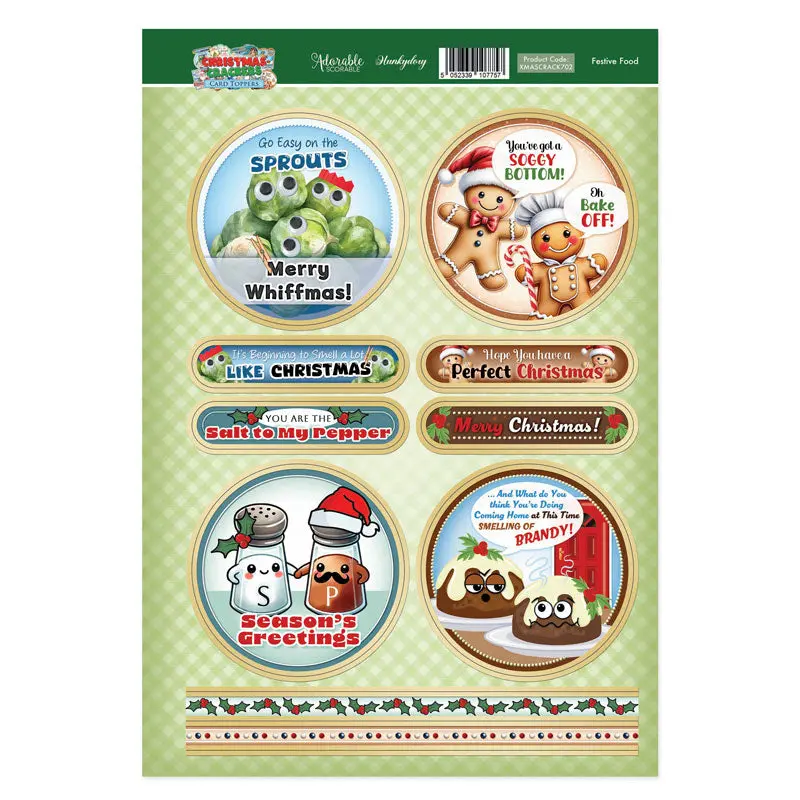 Christmas Crackers Topper Sheet - Festive Food 1