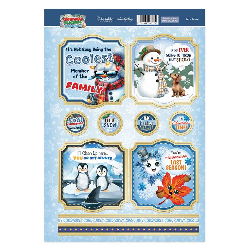 Christmas Crackers Topper Sheet - Let It Snow 1