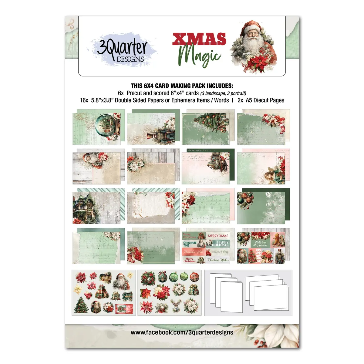 3Quarter Designs Xmas Magic 6X4 Card Pack 1
