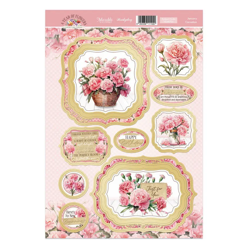 January - Carnation Luxury Topper Sheet 1