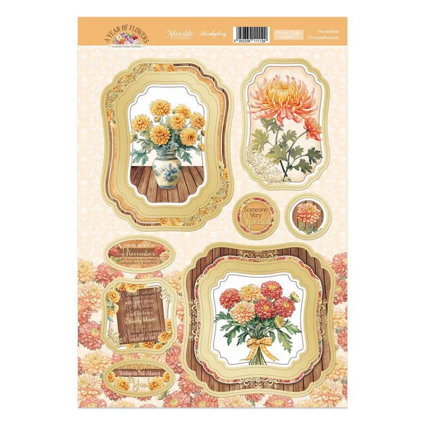 November - Chrysanthemum Luxury Topper Sheet 1