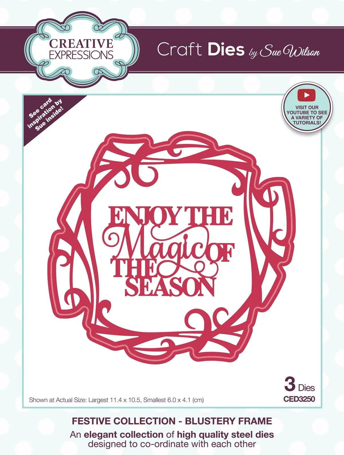 Creative Expressions Sue Wilson Festive Blustery Frame Craft Die 1