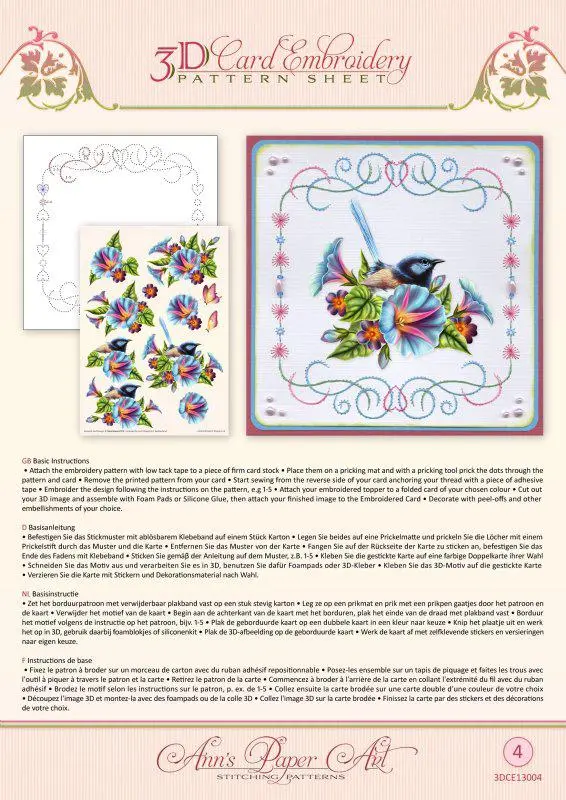 Ann Paper Embroidery Pattern - Morning Glory 1