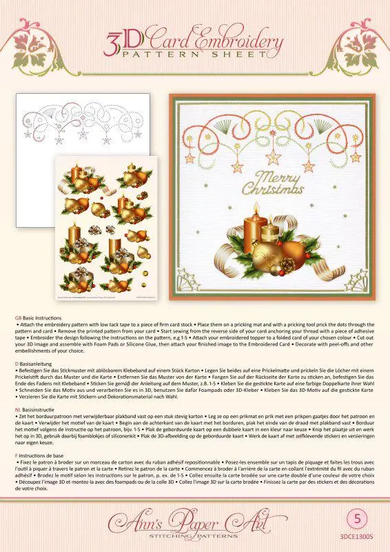 Ann Paper Embroidery Pattern - Holiday Decor 1