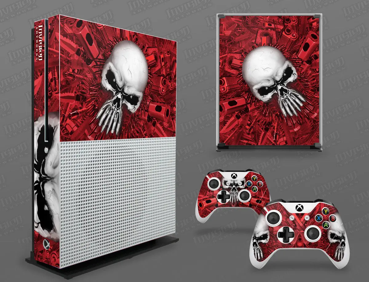 Xbox One S Graphics - Console Skin With 2 Controller Skins - Arsenal 3