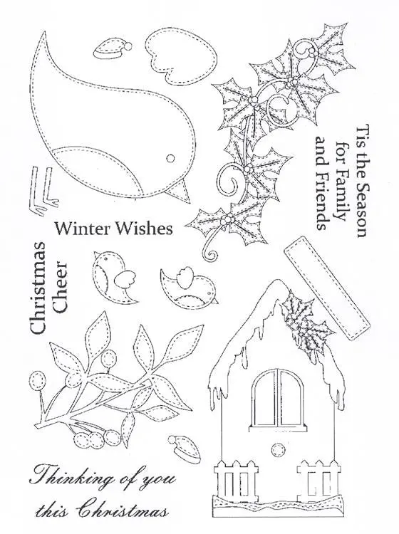 Creative Expressions - Clear Stamp Set- Christmas Robins 1