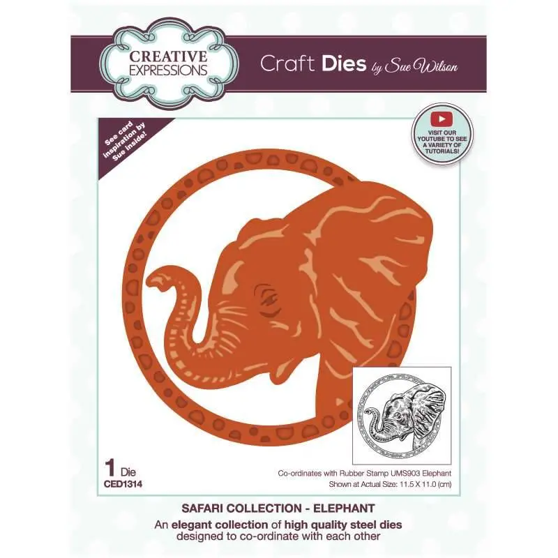 Sue Wilson Safari Collection Elephant Craft Die 1