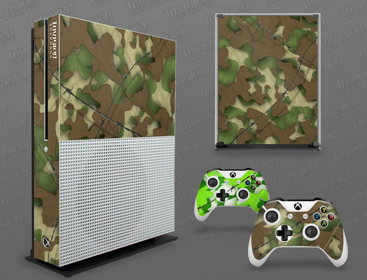 Xbox One S Graphics - Console Skin With 2 Controller Skins - Camo 3