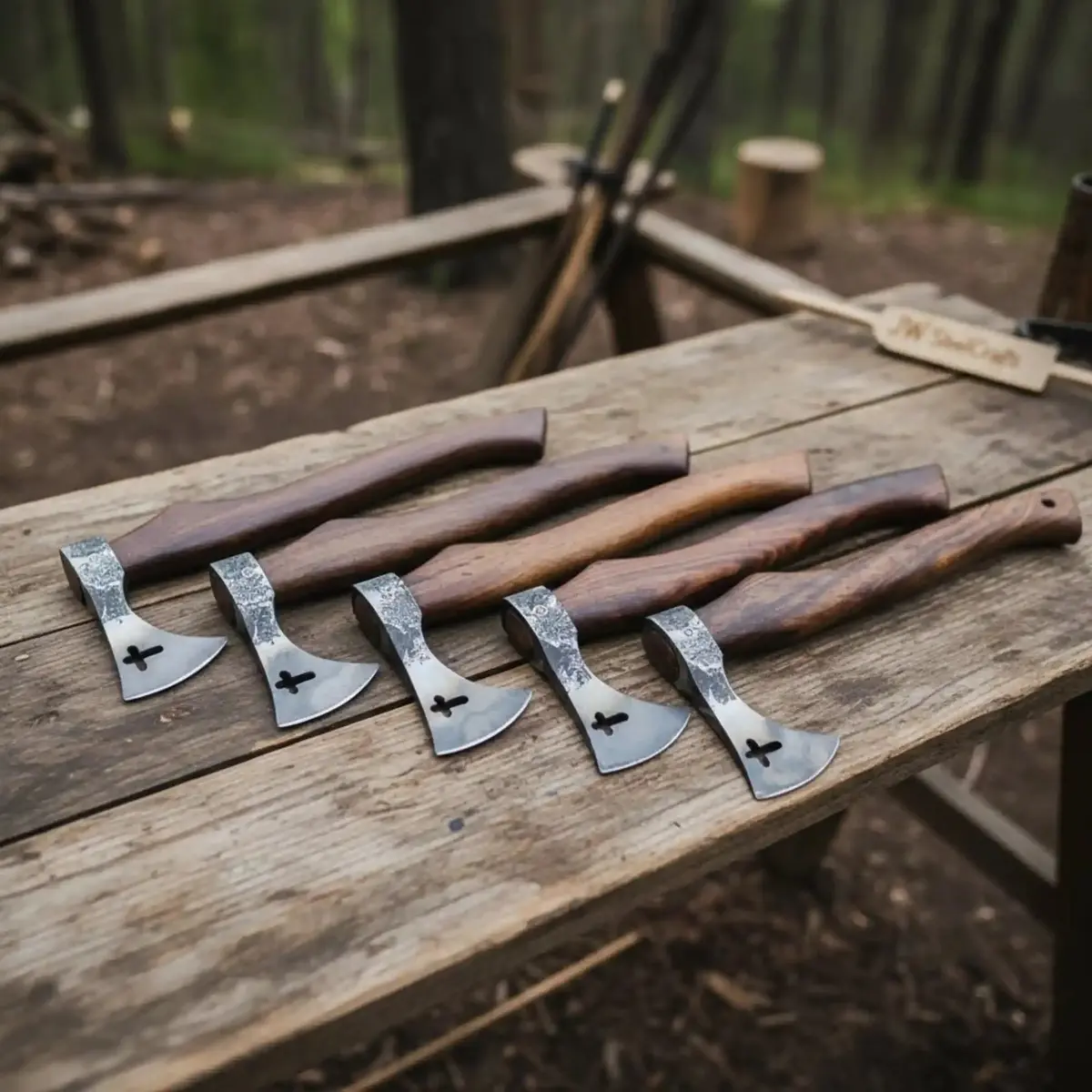 Compact Bearded Utility Hatchets With Decorative Cutout 1