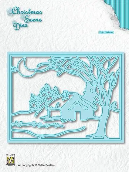 Nellie's Choice Christmas Scene Dies Moonlight Winter Night 1
