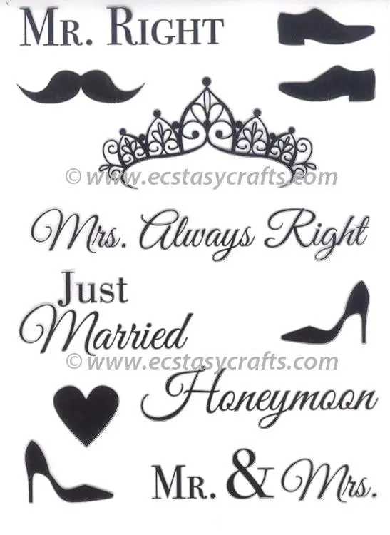 Marianne Design Clear Stamp Set: Mr & Mrs 1