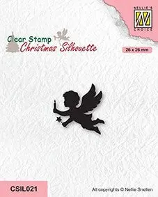 Nellie's Choice Clear Stamp Christmas Silhouette - Angel With Candle 1