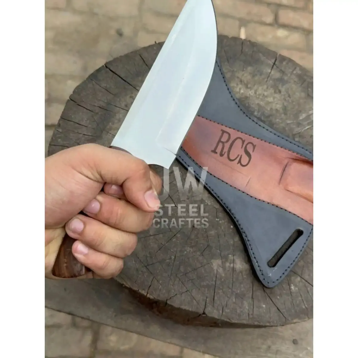 Custom Engraved Stainless Steel Outdoor Knife With Walnut Handle | Jw Steelcrafts 1