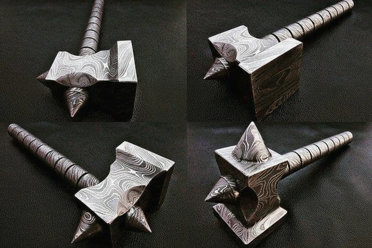 Custom Hand Made Damascus Steel Hammer Dk-0081 1